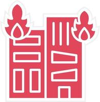 Building Fire Icon Style vector