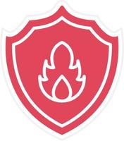 Fire Shield Icon Style vector