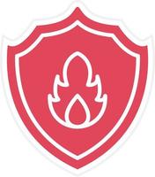 Fire Shield Icon Style vector