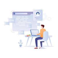 Check out, flat illustration of website content vector