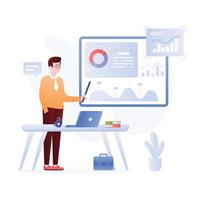 A scalable flat illustration of business operations vector