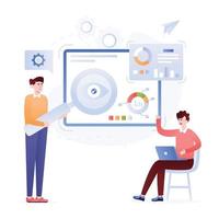 Business monitoring flat illustration is up for premium use vector