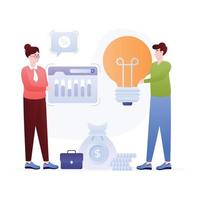 Business monitoring flat illustration is up for premium use vector