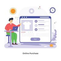 Online purchase flat illustration with scalability vector