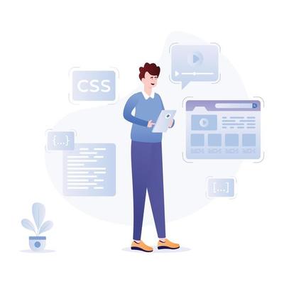 A scalable flat illustration of finance monitoring