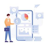 A scalable flat illustration of finance monitoring vector