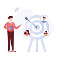 Target customer flat illustration, editable design vector