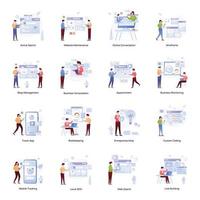 Business Analysis and Web Services Flat Illustrations vector