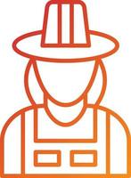 Female Farmer Icon Style vector