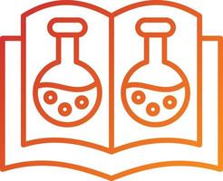 estilo de icono de libro abierto de química vector