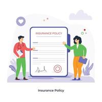 Get a glimpse of insurance policy flat illustration vector