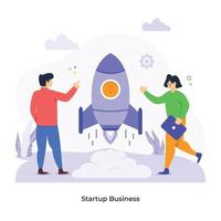 A customizable flat illustration of startup business vector