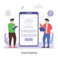 Get a glimpse of account opening flat illustration vector