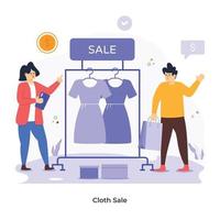 Cloth sale flat illustration in vector format