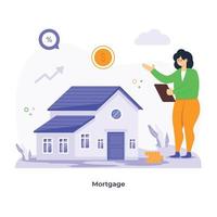 A flat illustration of mortgage is scalable and easy to use vector