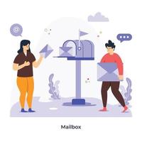 Flat illustration of mailbox is up for premium use vector