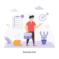 A well-crafted flat illustration of business goal vector