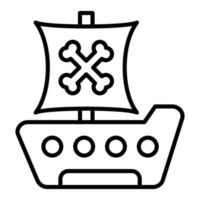 estilo de icono de barco pirata vector