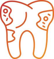 Tooth Decayed Icon Style vector