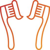 Tooth Paste on Brush Icon Style vector
