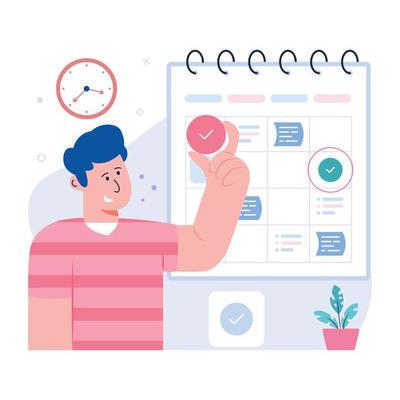 Check out flat illustration of schedule planning