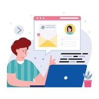 An editable flat illustration of email marketing vector