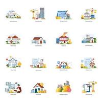 Bundle of Construction Flat Illustrations vector