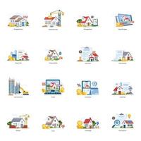 Trendy Set of Property Flat Illustrations vector