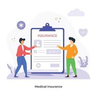 Grab this editable flat illustration of medical insurance vector