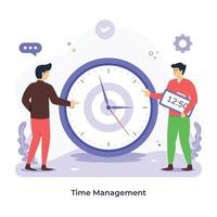 A customizable flat illustration of time management vector