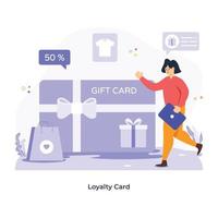 A customizable illustration of loyalty card in flat style vector