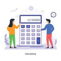 An editable flat illustration of calculating vector