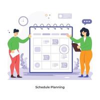 Flat illustration of schedule planning in vector format