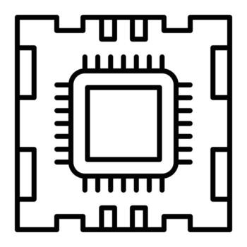 estilo de icono de microprocesador vector