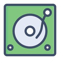 ilustración de vector de disco de música en un fondo. símbolos de calidad premium. iconos vectoriales para concepto y diseño gráfico.