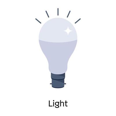 Easy to use flat icon of light