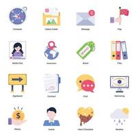 conjunto de iconos planos de negocios y multimedia vector