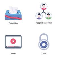 Trendy Flat Icons of Media and Accessories vector