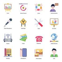 Trendy Collection of Multimedia Flat Icons vector