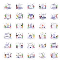 Set of Marketing Flat Illustrations vector