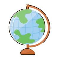 A scalable flat doodle icon of table globe vector