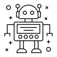 A handy linear icon design of robot capsule vector