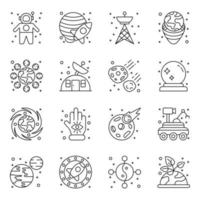 Space and Astrology Linear Icons vector