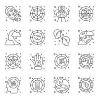 conjunto de iconos lineales del horóscopo del zodiaco vector