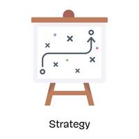 planificación empresarial, icono plano de estrategia vector