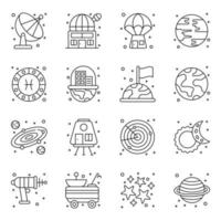 Collection of Space Linear Icons vector