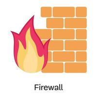 Internet security, flat icon design of firewall vector