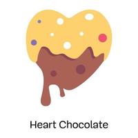 Check out this yummy heart chocolate design, flat icon vector