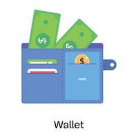 Cash inside wallet, premium flat icon with scalability vector