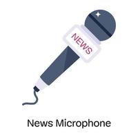 icono plano de micrófono de noticias con escalabilidad